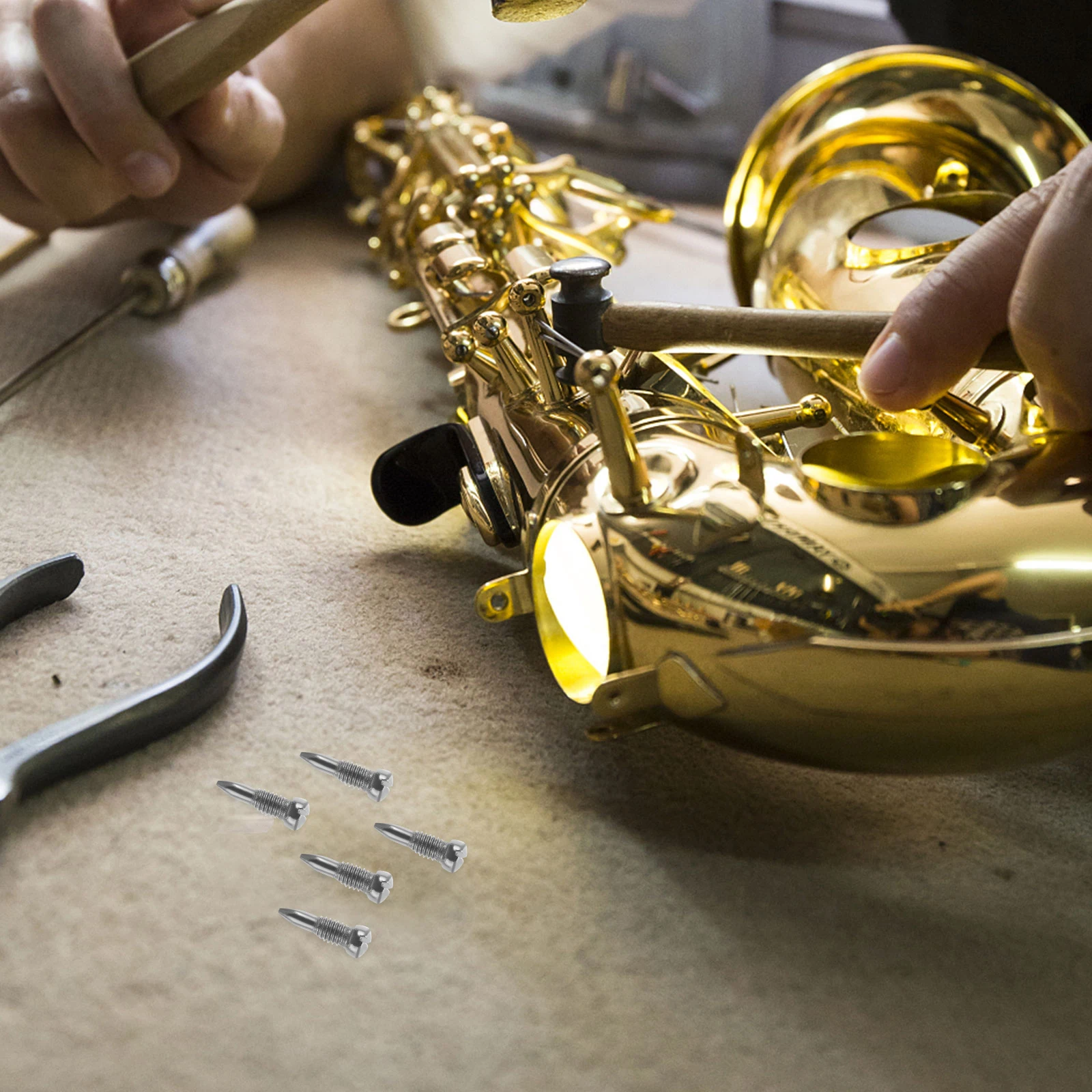 

30 Pcs Musical Instrument Key Rod Screw Alto Sax For Replacement Metal Fixing Screws Rat-tail Tools Saxophone Repair