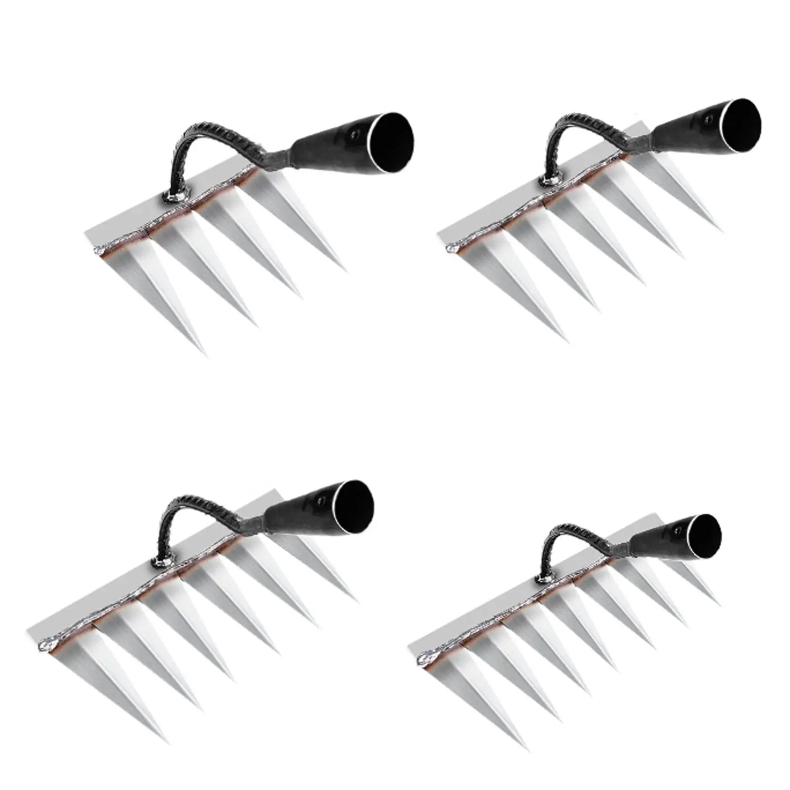 Garden Hand Rake Metal Weeding Rake for Loosening Tilling Soil Backyard