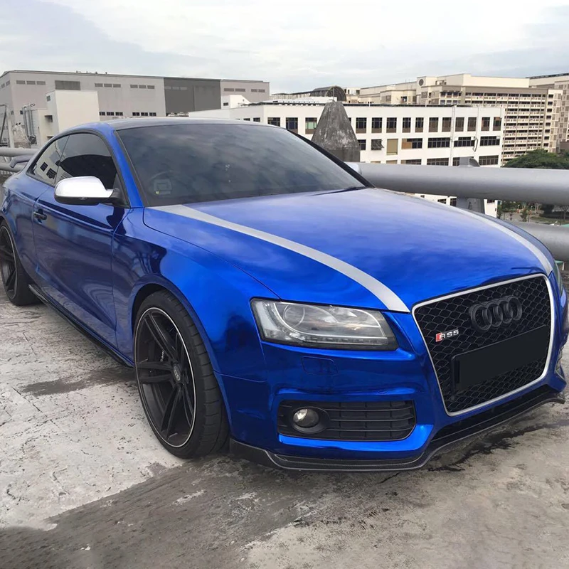 

Mirror Chrome Blue Car Wrap Vinyl Full Rolls 1.52 x18M High Stretch Plating Film Auto Adhesive Accessories Decoration Wrapping