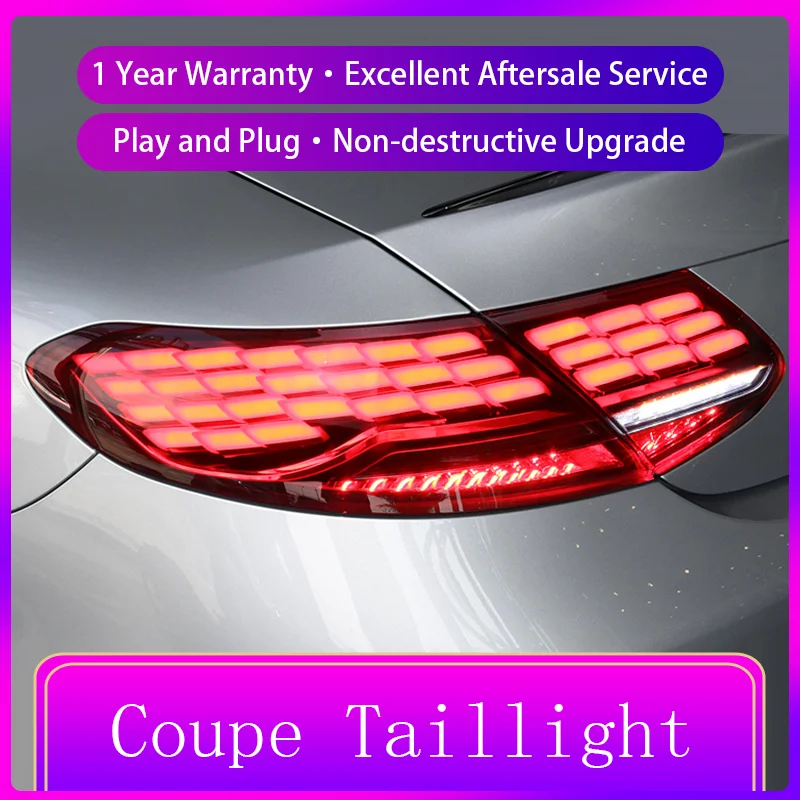 Lights For Benz C-Class Coupe C260 C320 C300 W205 2016-2021 Tail Lamp Modified Taillight Dynamic LED Brake Tool Car Accessories