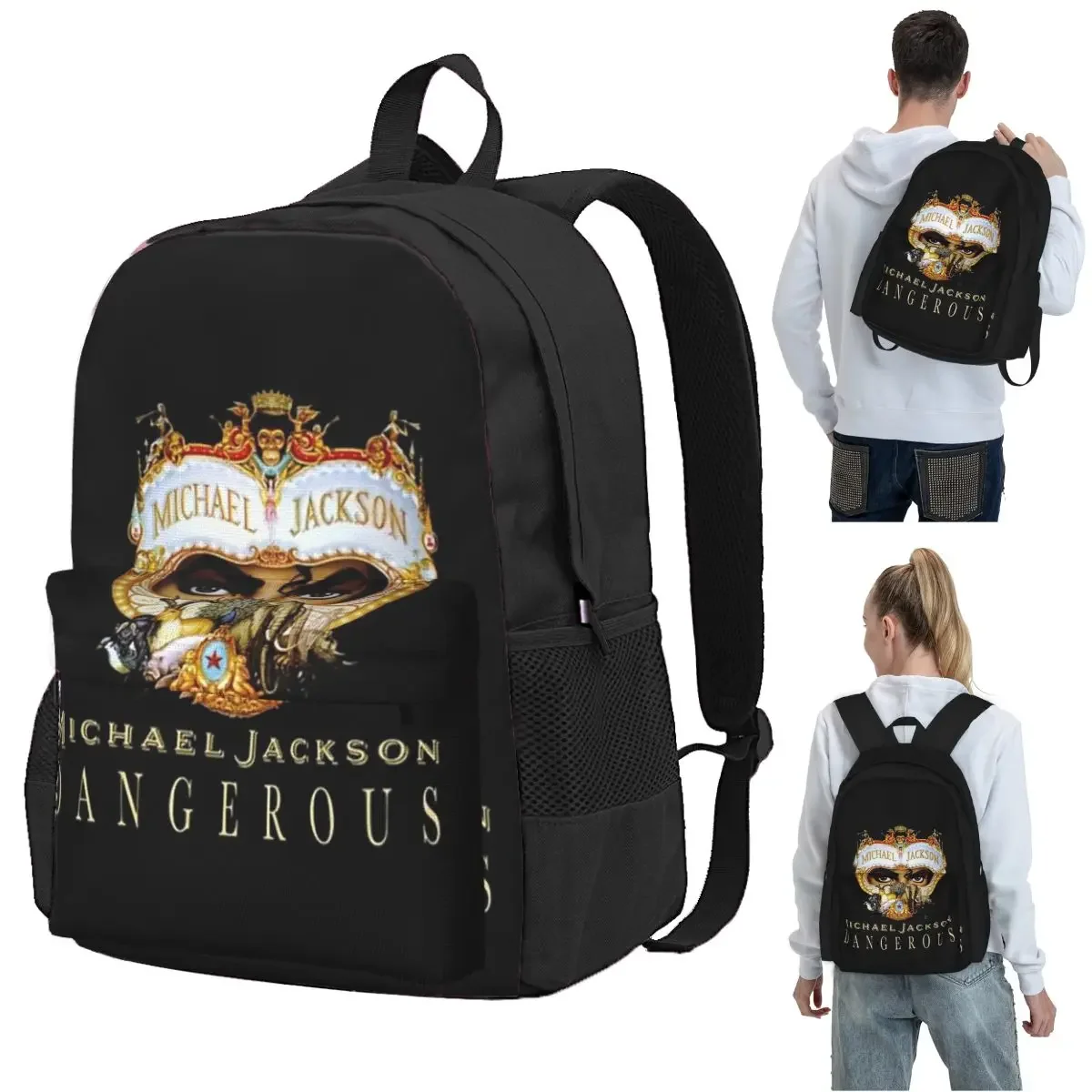 Michael Jackson Dancing Backpack Student BookBag Kids School Bag Laptop Shoulder Bags for Men Women
