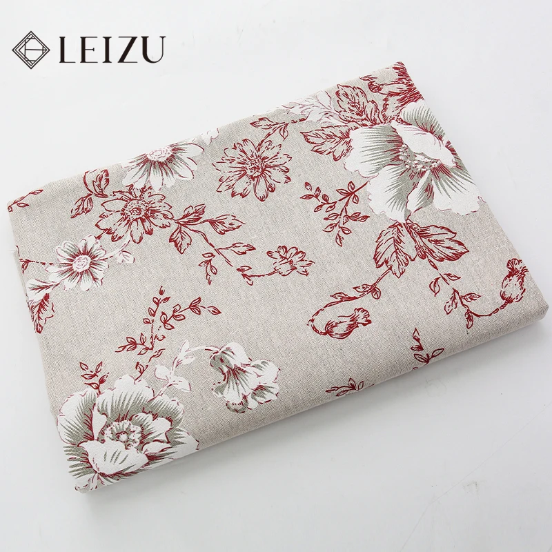 150x50cm Chinese Style Peony Flower Printed Cotton Linen Fabric DIY Sewing Sofa Table Cloth Curtains Door Curtains Storage Bags