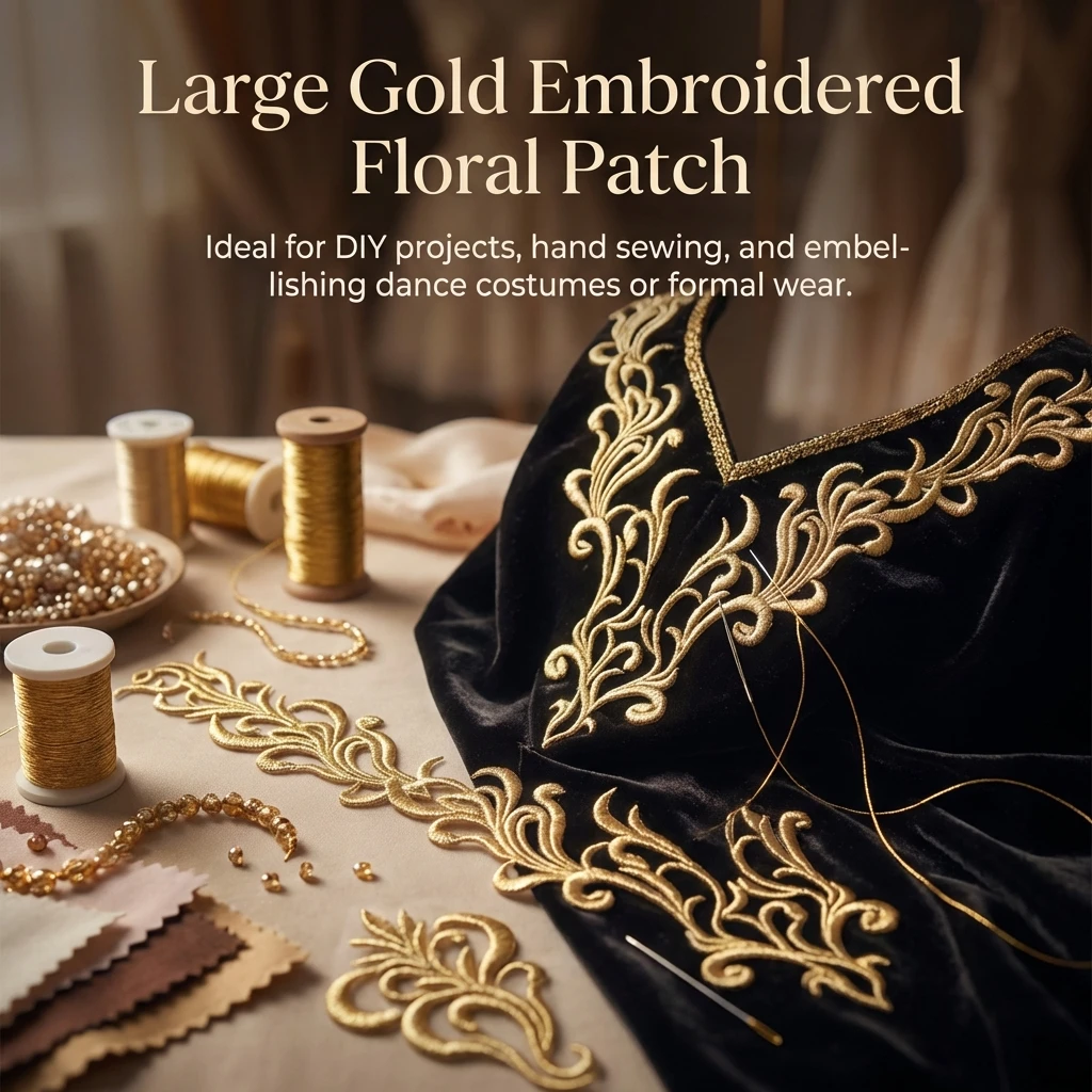 

Большая вышитая аппликация в виде цветка для воротника, нашивка для одежды, декоративное украшение для танцевальных костюмов, аксессуары для рукоделия и шитья своими руками