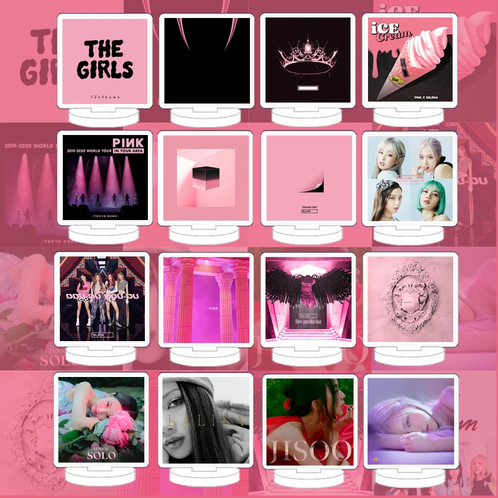 Mini Acrylic Album Standee SOLO ME LALISA Kpop TWICE GIDLE Black THE GIRLS Pink NEW Stander JEANS JENNIE LISA JISOOS ROSES Merch