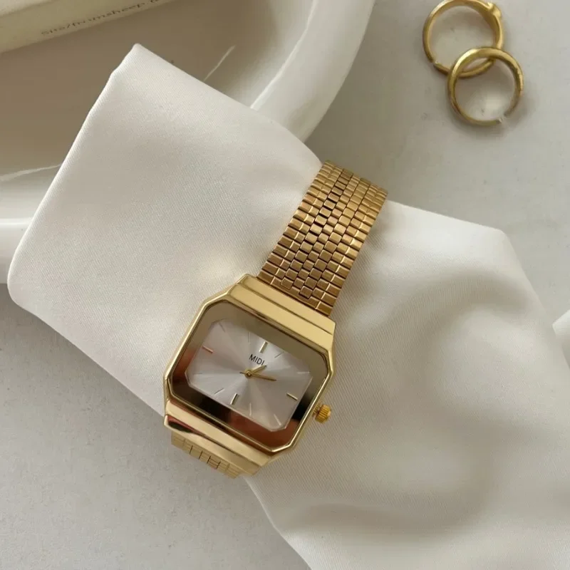 Luxury square small gold watch retro design watches ladies Korean minimalist fashion elegant quartz watch