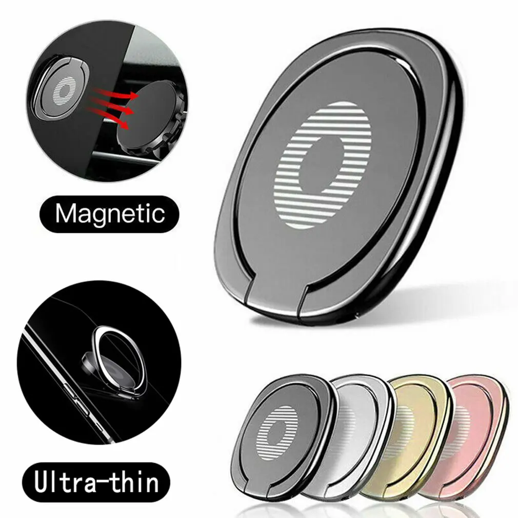 Extremely Thin Luxury Metal Universal Telephone Magnetic Car Mobile Phone Socket Holder Bracket Stand Accessories Finger Ring