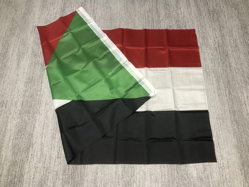 Sultan Banner 90*150cm polyester Hanging the Sudan National flag double penetration banner for home decoration