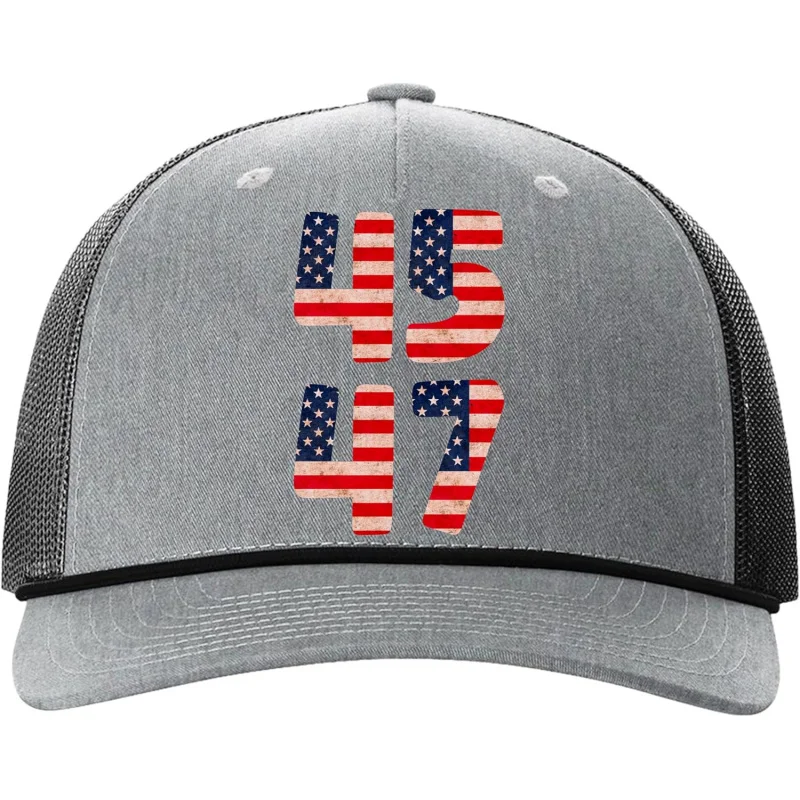 

Trump 45 47 USA Men's Mesh Snapback Trucker Hat