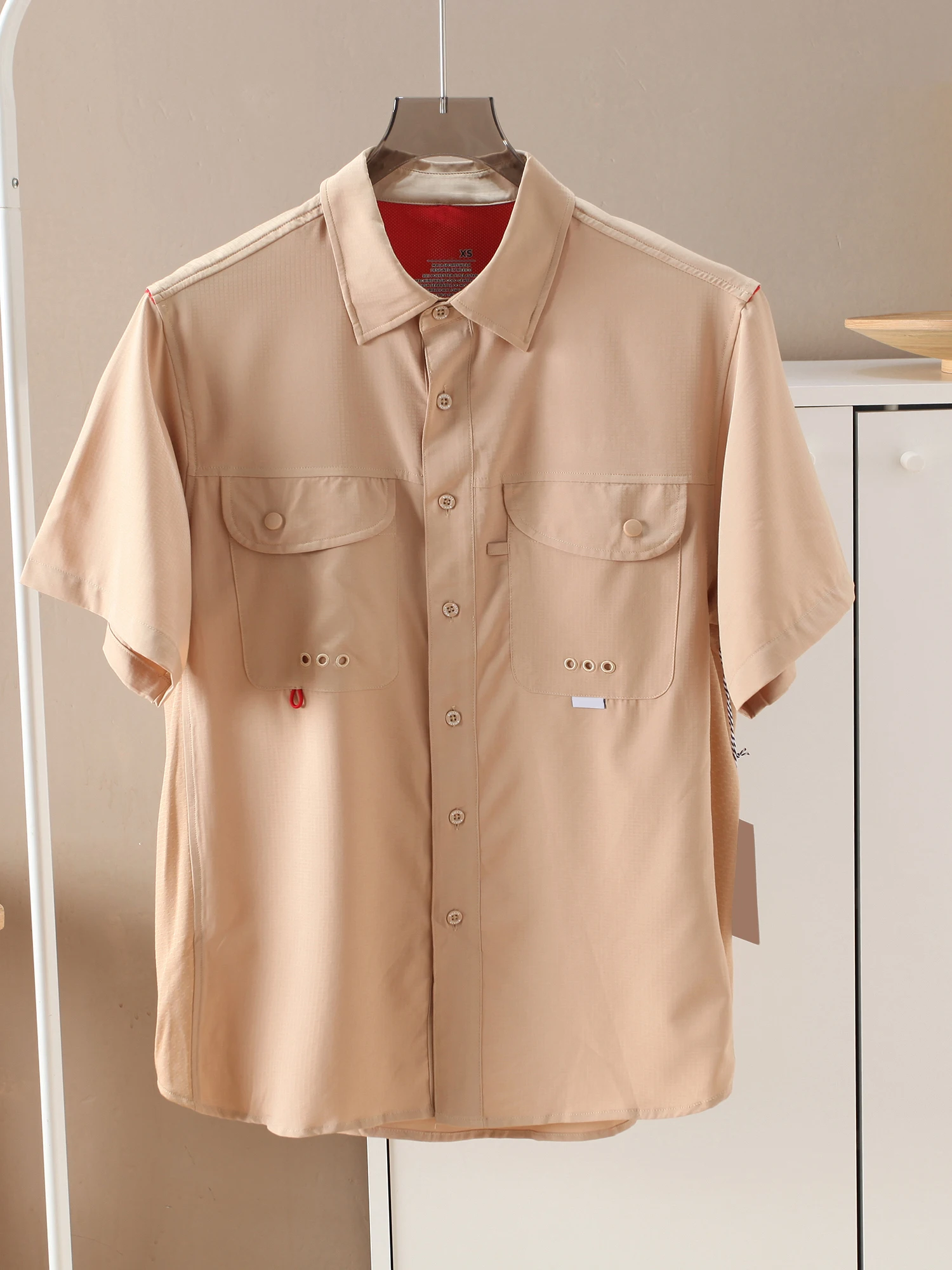 High Performance Outdoor Men's Short Sleeve Shirt Waterproof Sun Protection Quick Dry Breathable Polyester Fiber Fishing Summ...