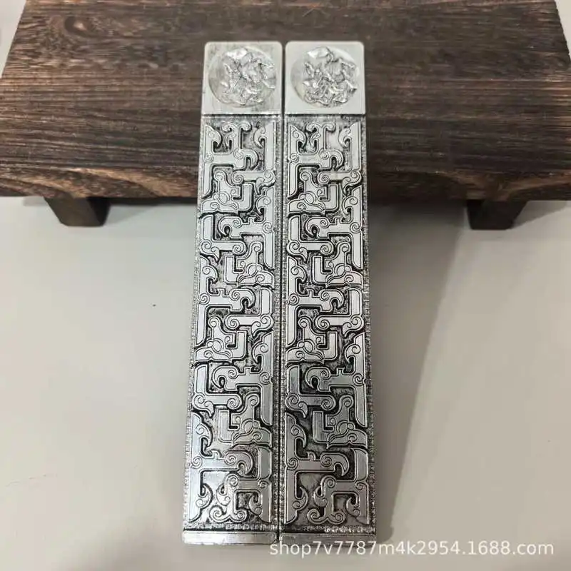 Brass craft item, silver-plated ruler, home and office decorative ornament