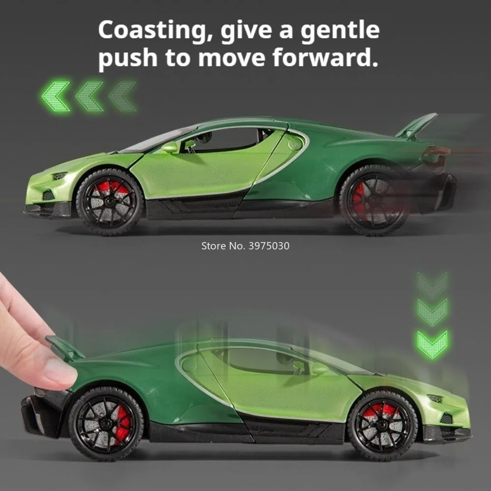 1:24 Bugatti Tourbillon-Autos, Legierungsmodelle, Spielzeug, Druckguss-Rad, zurückziehbare Miniatur-Autotüren, geöffnete Fahrzeuge für die Unterhaltung von Kindern