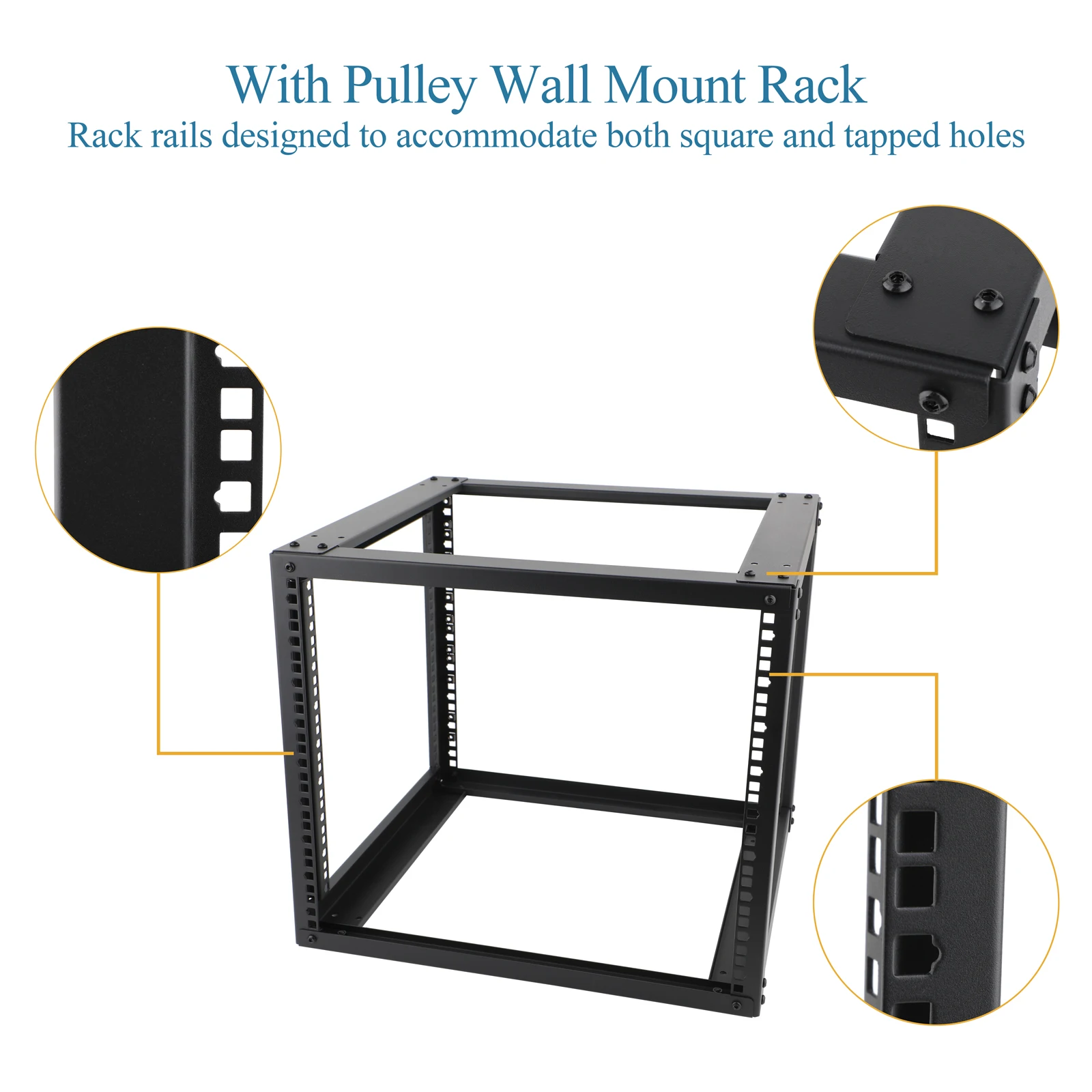 Fotografia 4: Rack de Rede Open Frame 6U/9U/12U para Dispositivos de Rede, Áudio e Vídeo de 19 Polegadas, de Chão ou Montado na Parede