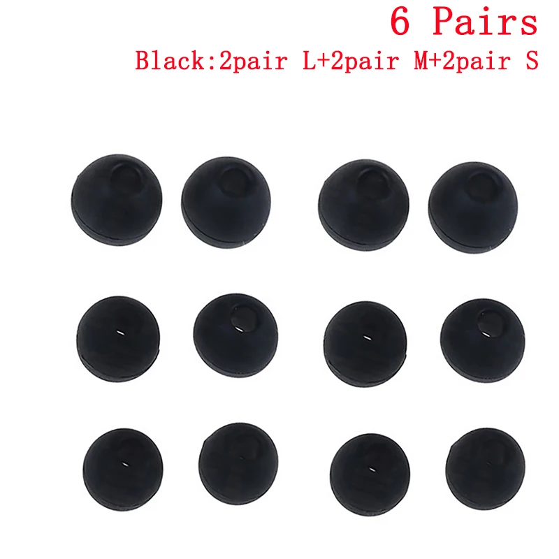 6 Pairs/2*(S+M+L) Silicone Rubber Earplug Ear Pads Universal In-ear Earphone Headphone Replacement Earbud Earplug Pads Cushion