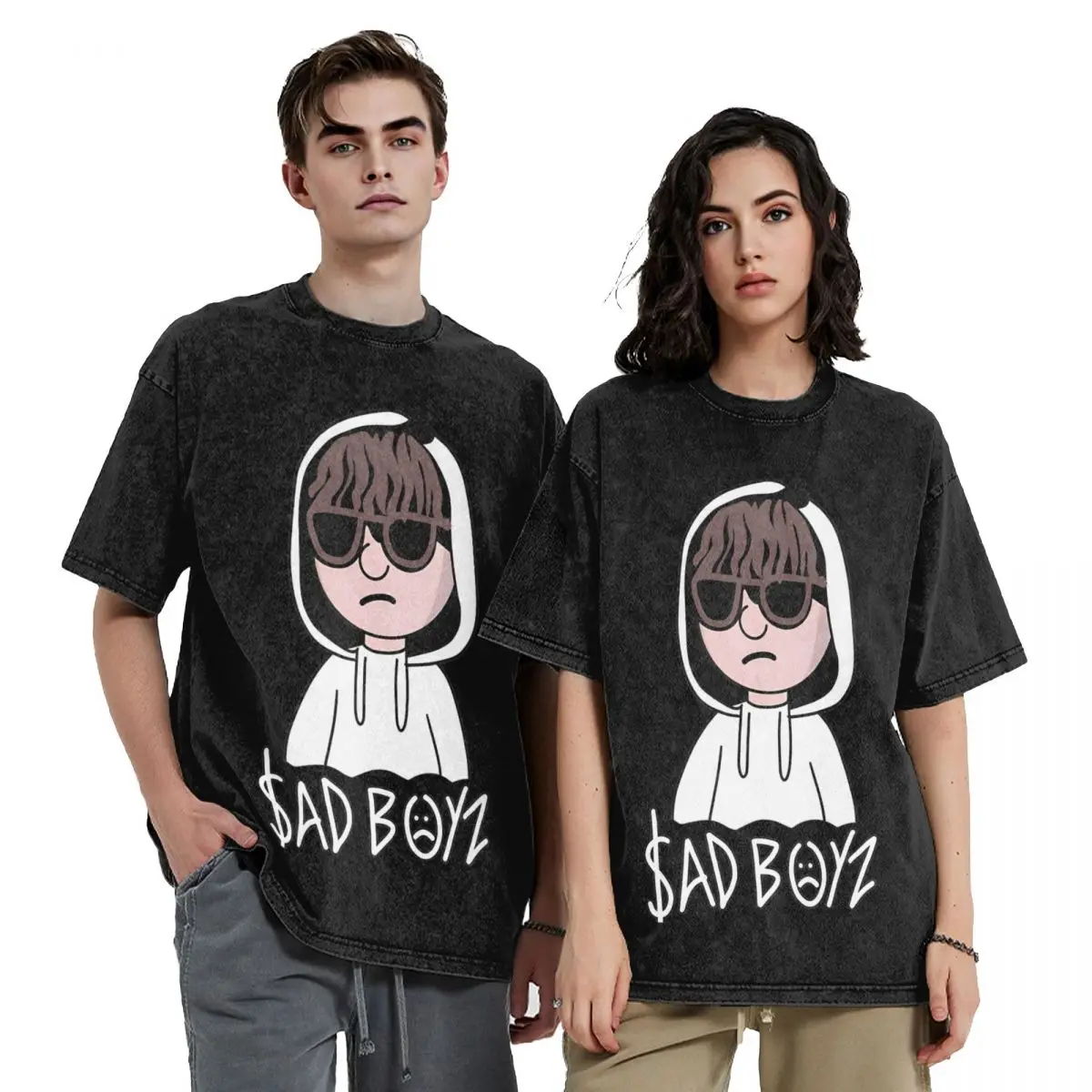 Harajuku Washed Shirt Sad Boyz For Life Junior H 2024 Music Tour Merch T-Shirts Oversize Short Sleeve Graphic Tops Tees