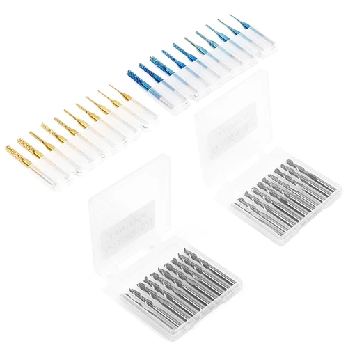 Imagen 2 del producto Herramientas de carpintería láser, molino de extremo de capa de titanio de 3.175mm, cortador de fresado de capa Nano azul, brocas de grabado de madera para 1610 3018 TTC450