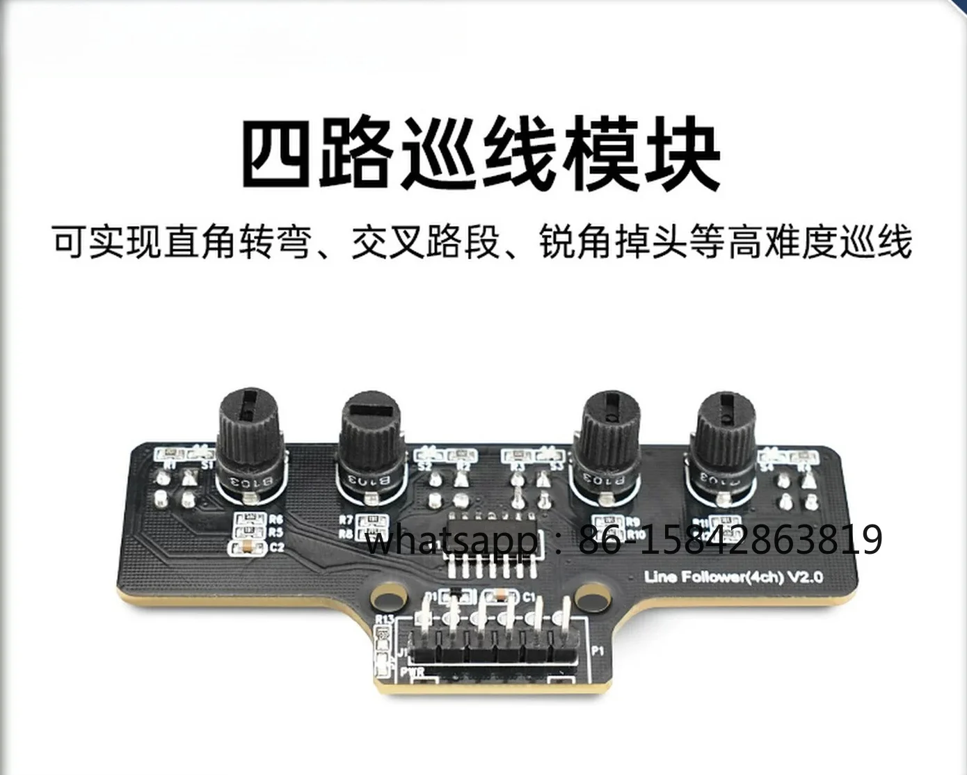 4-Channel Infrared Line Tracking Sensor Module, Intelligent Robot Car Line Patrol & Obstacle Avoidance Detection