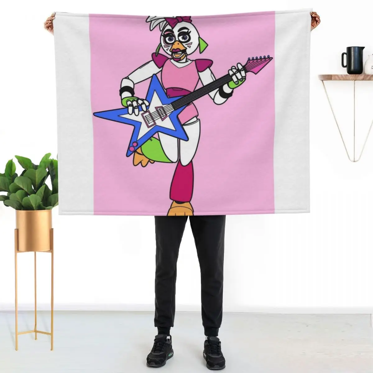 Glamrock Chica Throw Blanket couch cozy soft plush fuzzy picnic outdoor blanket