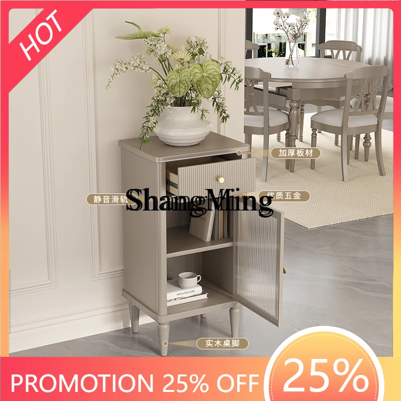 

FG Premium Exquisite Modern Light Luxury Solid Wood Corner Cabinet Small Household Locker Bedside Bedroom Storage Cabinet