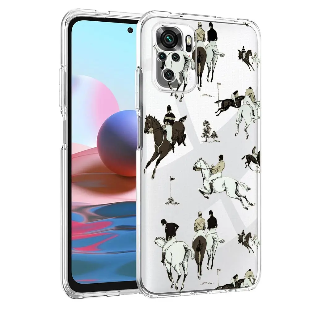 Animal Art Horse Phone Case For Xiaomi Redmi Note 13 12 5G 9S 9 8 10 11 Pro 4G 9T 13C 12C 10C 9C 9A 7 Clear Soft Silicone Cover
