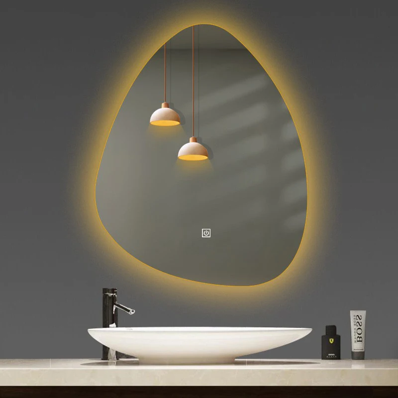 

Best Selling Custom Size Drop Shape Auto Dimming Human Body Induction Smart Led Light Home Wall Mounted Bathroom Mirror