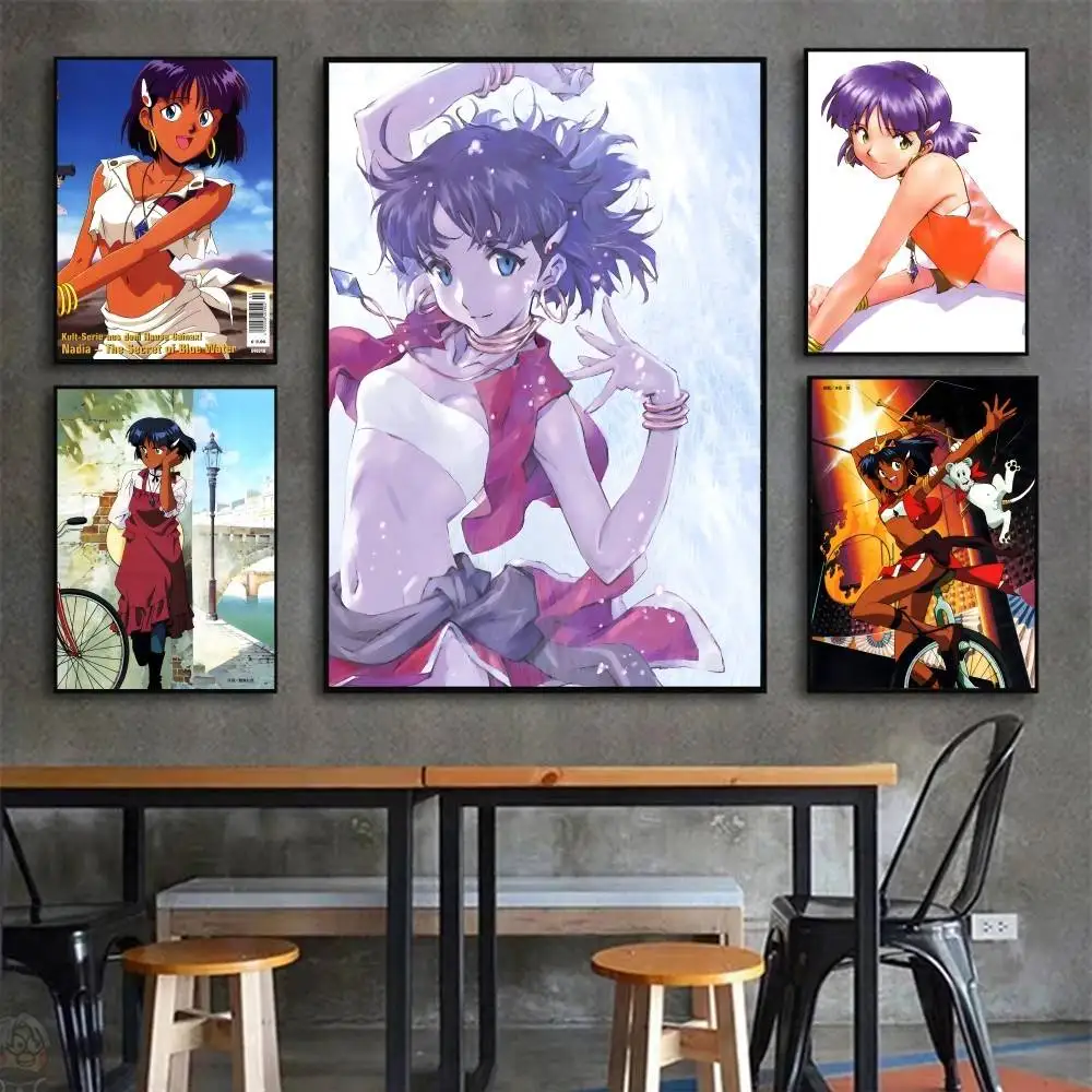Nadia Animation The Secret Of Blue Water Posters Living Room Bar Cafe Quality Canvas Vintage Style Comics Painting Art Home Wall