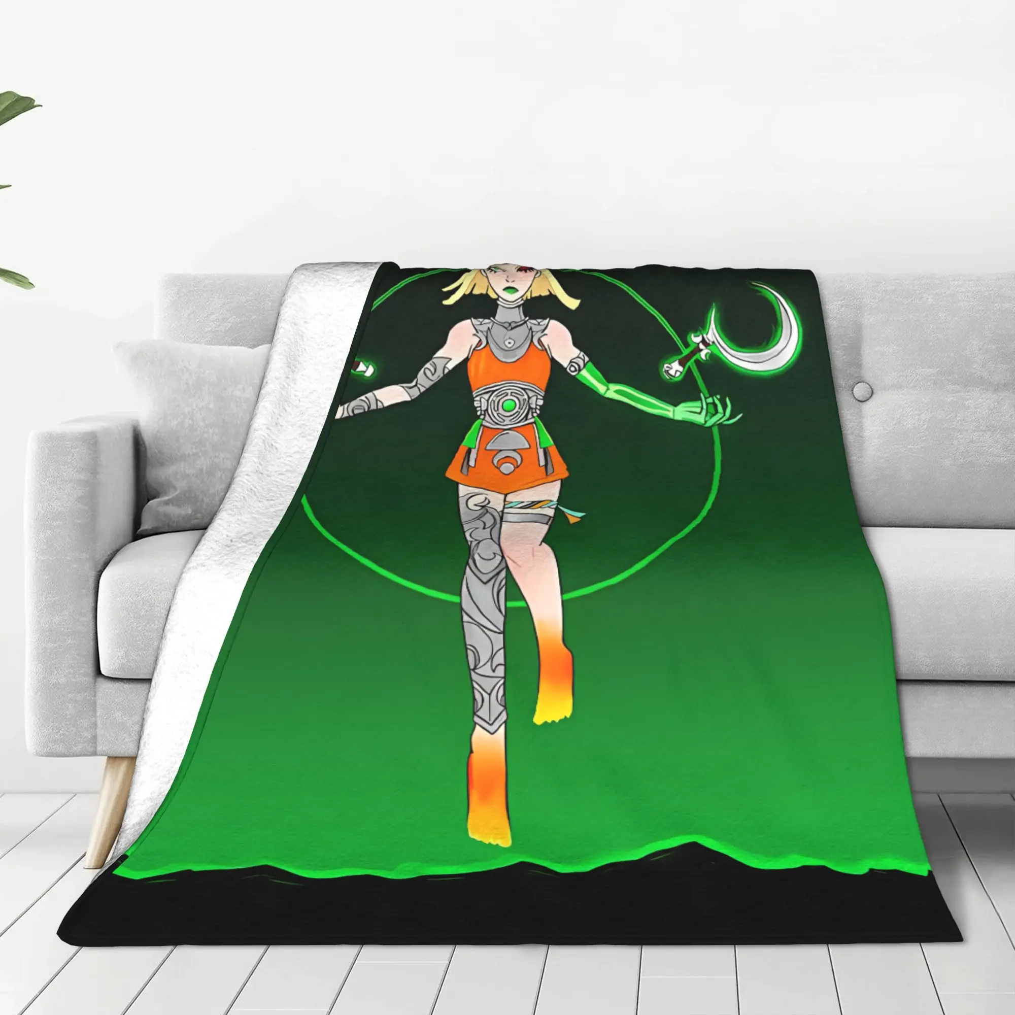 1PC Home Cutecore Crescent Moon Character Hades Blanket Super Cosy Plush Home Living Room Sofa Halloween