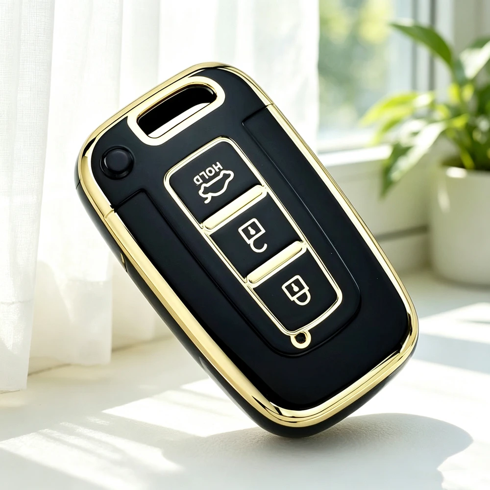 For Kia Forte Soul Rio Borrego Sorento Optima Hyundai I30 IX35 Sonata Genesis Equus Veloste 3 Buttons TPU Smart Remote Key Cover