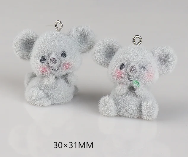 10 Pcs Resin flocking koala Charm Pendant  Jewelry DIY Bracelet Earrings Decorative Material Accessories view 5