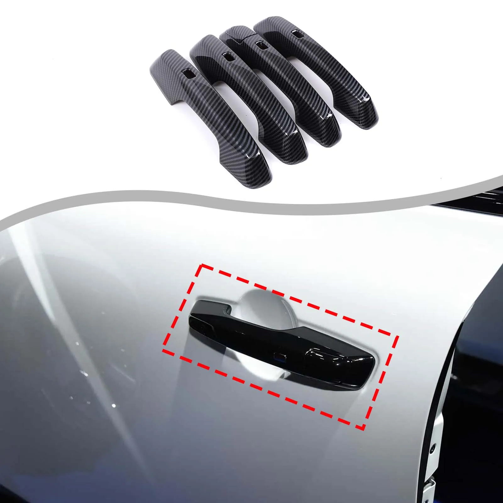 

For Honda Prologue/Auca ZDX 2024+ style exterior handle cover Exterior door handle protective cover ABS carbon fiber pattern 5pc