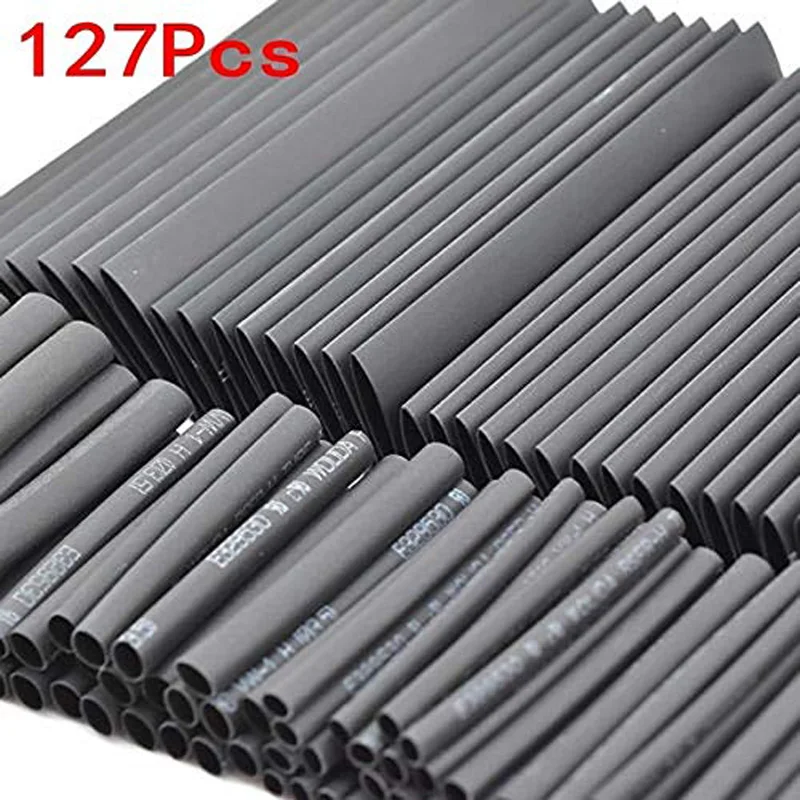 127Pcs Heat Shrink Tube Sleeving Tubing Assortment Kit Electrical Connection Electrical Wire Wrap Cable Waterproof Shrinkage 2:1