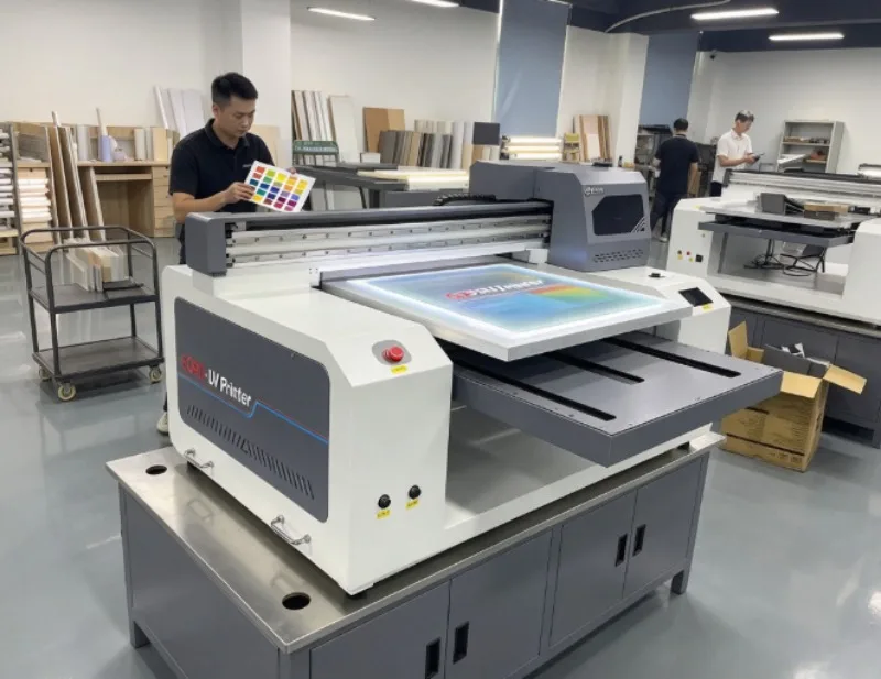 4060 UV Flatbed Printer Dual I3200 A2 40x60cm 3D Relief White Ink Varnish For Acrylic Phone Case Wood Metal