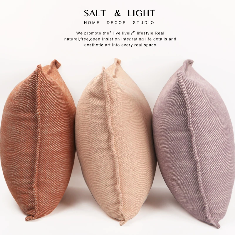 

Pure Color Woven Cotton Linen Pillow Nordic INS Living Room Sofa Pillow Window Bedroom Pillow Backrest Pillow