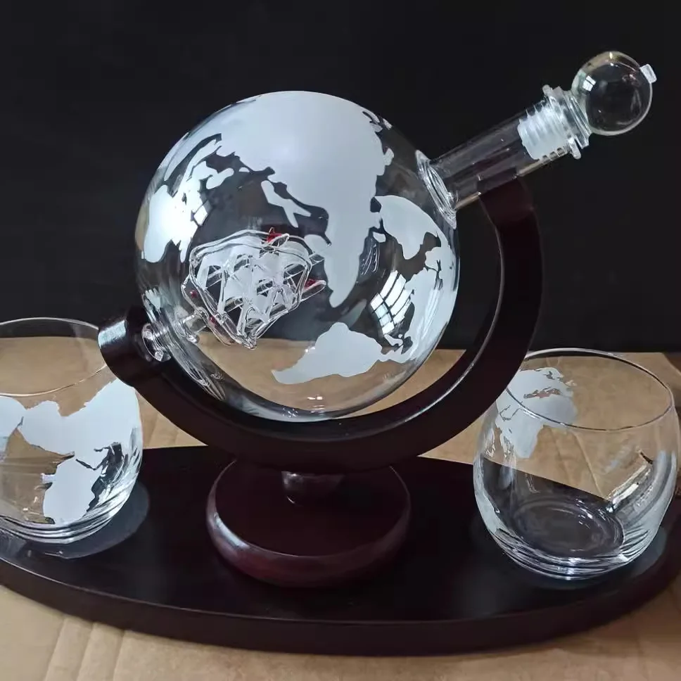 

2025 Simple Whiskey Globe Wine Separator with Good Sealing Craft Wine Bottle White Wine Divider High Borosilicate Glass Gift Set