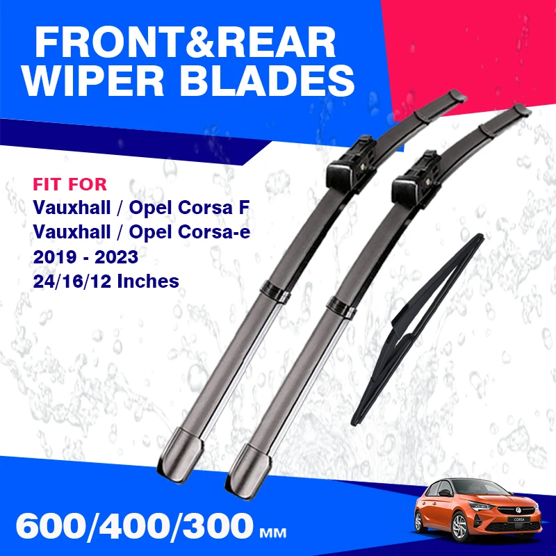 For Vauxhall Opel Corsa F Corsa-e 2019 2020 2021 2022 2023 Front Rear Windshield Wiper Blades Set Accessories Windscreen Window