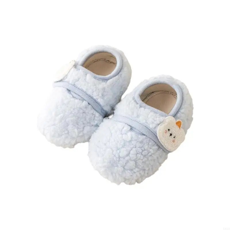 

581F Prewalker Shoes Baby Shoes Autumn Winter Thermal First Walking Shoes Footwear Soft Soles Cartoon Animal Pattern Shoes
