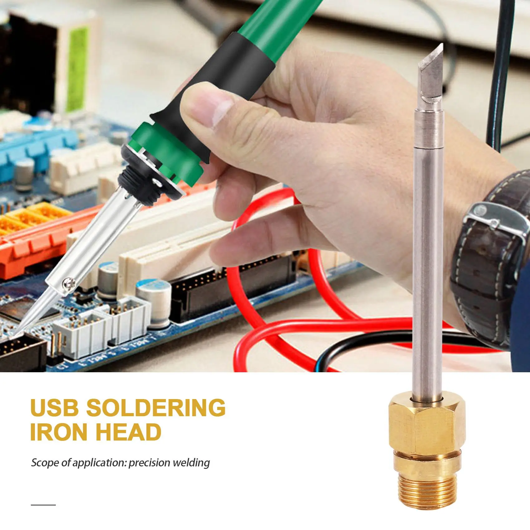 510 Interface Soldering Iron Tip Mini Portable USB Soldering Iron Tip Welding Rework Accessories, Knife Tip