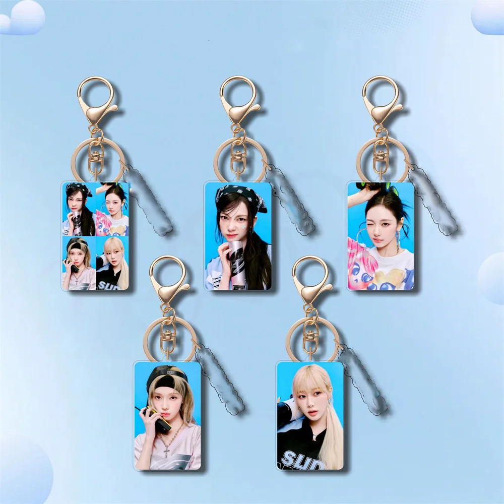 2Pcs/Set Kpop Idols WINTER NINGNING Acrylics Keychain Backpack Pendants Hang Bag Keychains Accessories GISELLE KARINA Fans Gifts