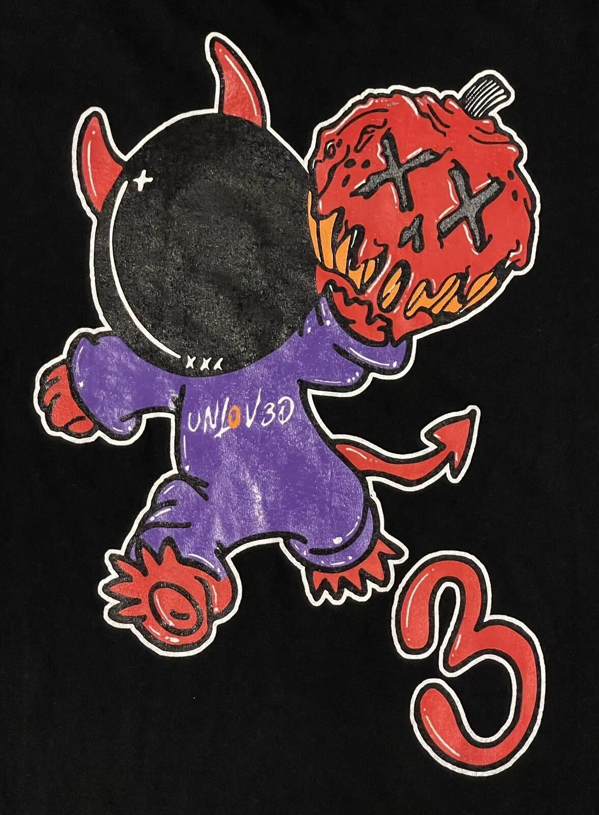 Men’s Unloved Double Sided Graphic Devil #3 T-Shirt Adult Size Large