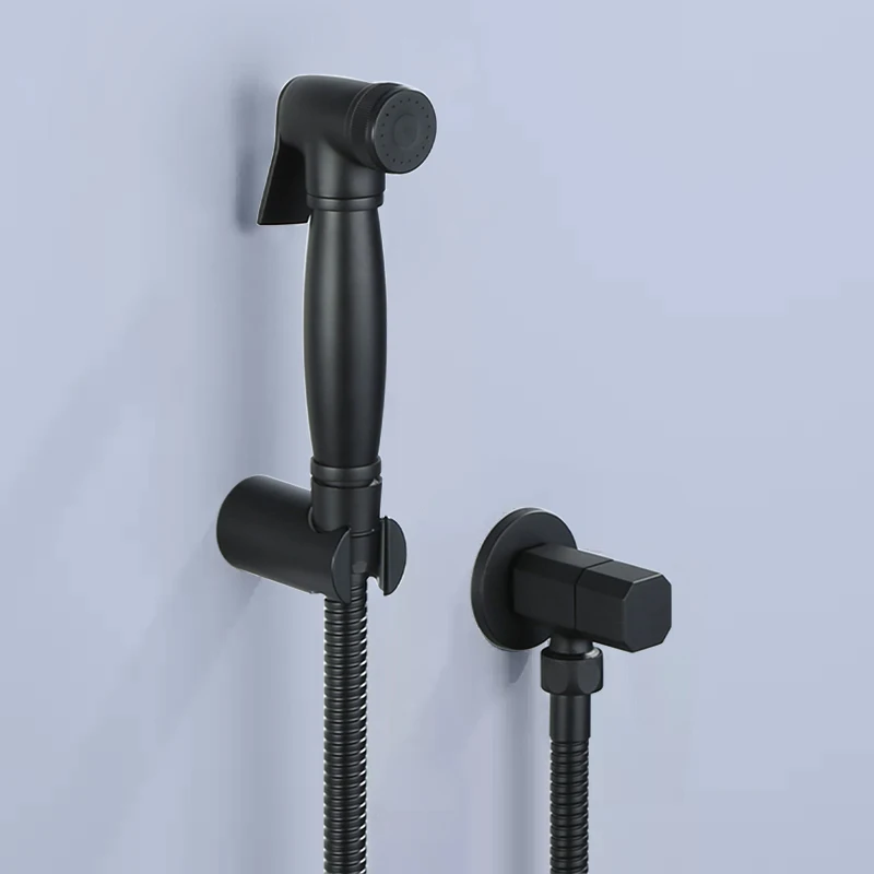Black Bidet Faucets Wall Toilet Corner Valve Handheld Hygienic Shower Head Wash Car Pet Sprayer Airbrush Only Cold Water Taps