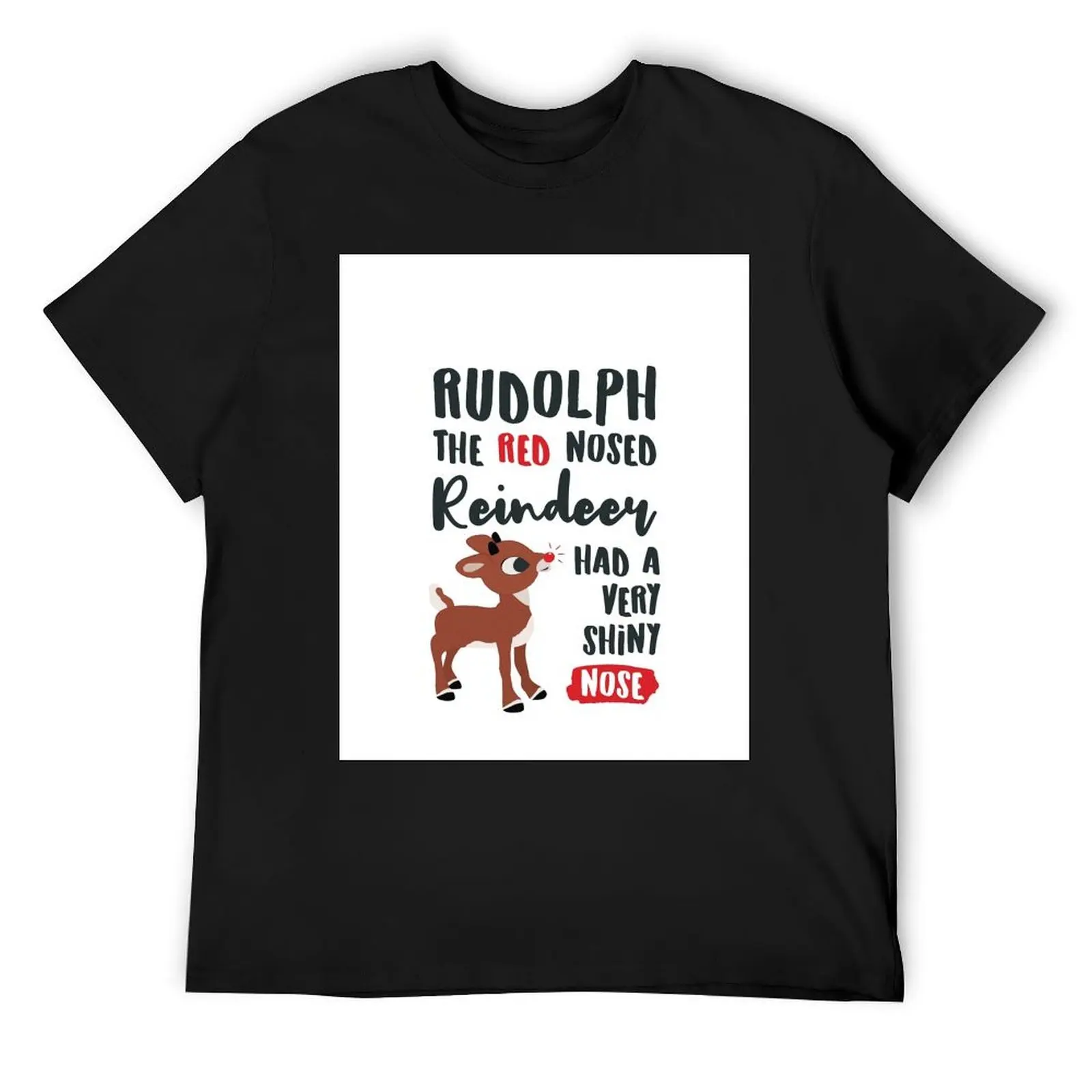 

Classic Rudolph the Red Nosed Reindeer Typography  GraphicLoveShop T-Shirt blue archive football t shirt Men's cotton t-shirt