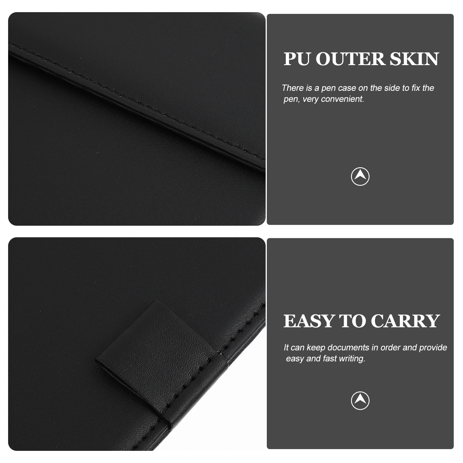 

1 pc A4 Pu Clipboard Multipurpose Writing Splint File Clip Office Organizer Wear-Resistant Business File Holder Creative