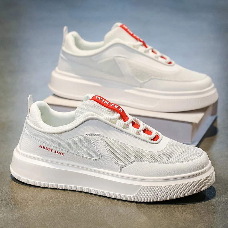 

Мужские новые осенние белые кроссовки 2025 года и повседневная обувь с массивным высоким берцем — легкая, увеличивающая рост и удобная