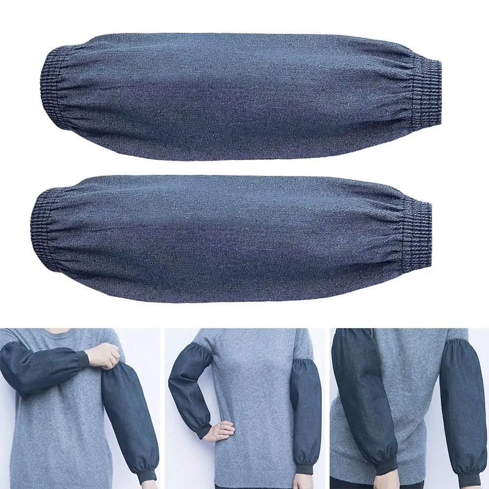 Dark Blue Arm Protective Sleeves Wear Resistant Thickened Denim Lengthen Cuff Anti-scalding Antifouling Welding Work Sleevelet