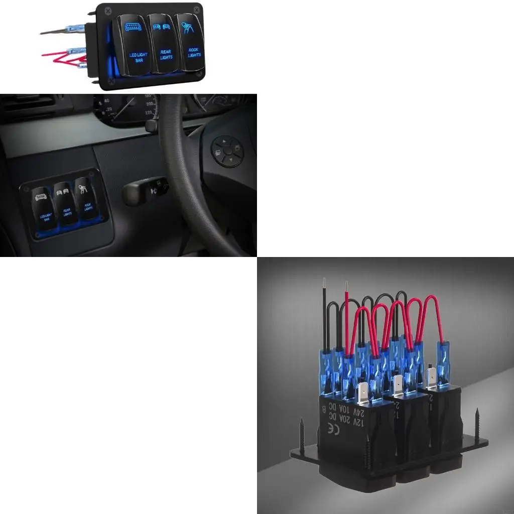 

3 банд алюминиевые переключатели панели 24 В 24 В водонепроницаемый переключатель на выключателях выключателей