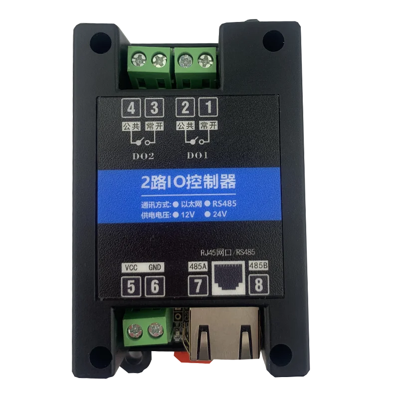 Modbus TCP/IP 2-channel Network Relay Ethernet RJ45 Network Port Remote Control IO Industrial Module