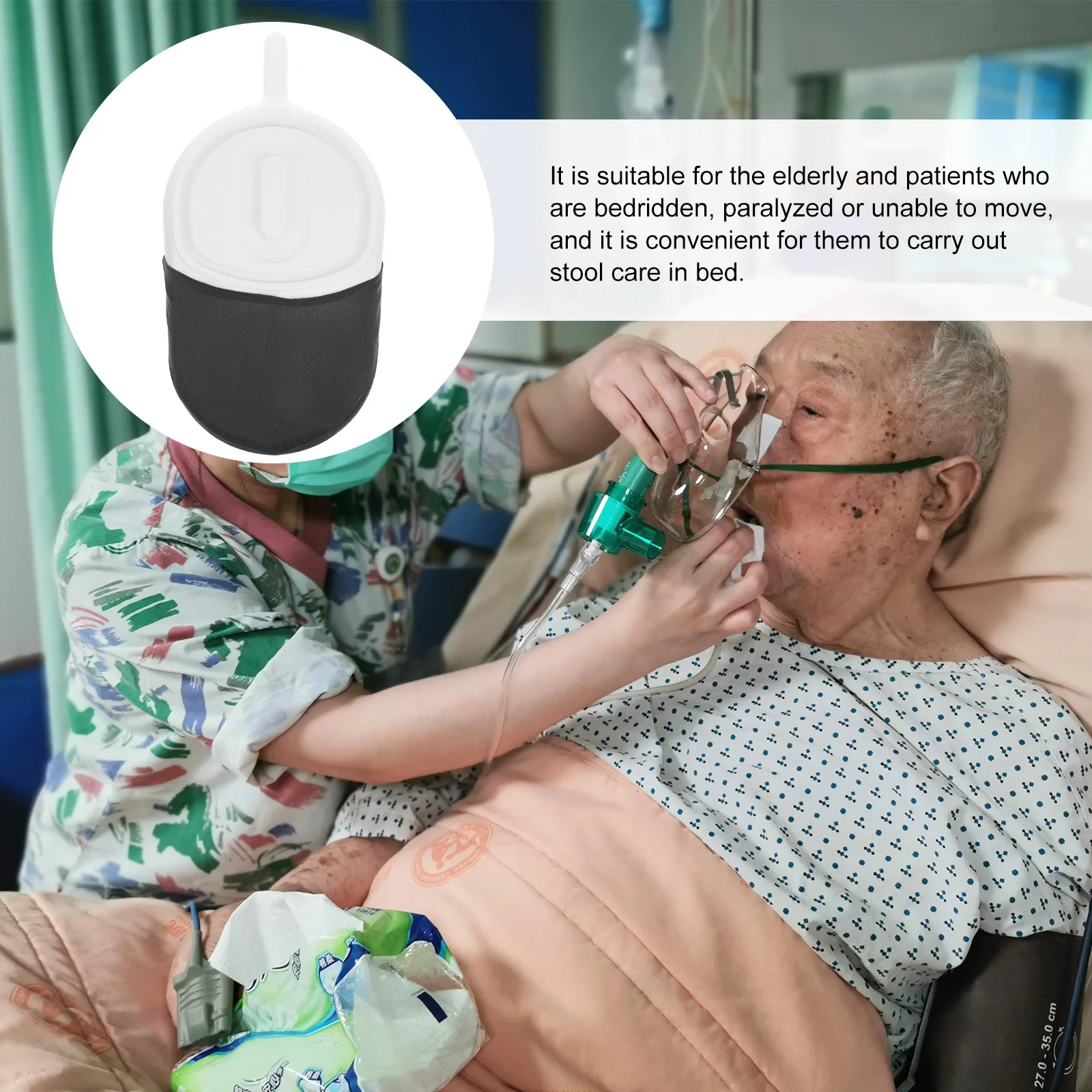 مقبض مقلاة سرير محمولة للرجال والنساء وكبار السن ومريحة ومتينة وسهلة التنظيف وسرير تخزين وغرفة وعاء مبولة للمريض #3