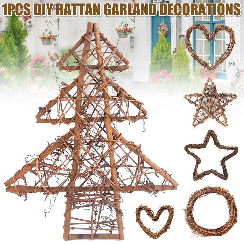 TenghuanDIY Handmade Wooden Rattan Garland Multi Shape Wreath Craft Christma  Wedding Decoration Wir Machten Es Von Hand Fujitsu