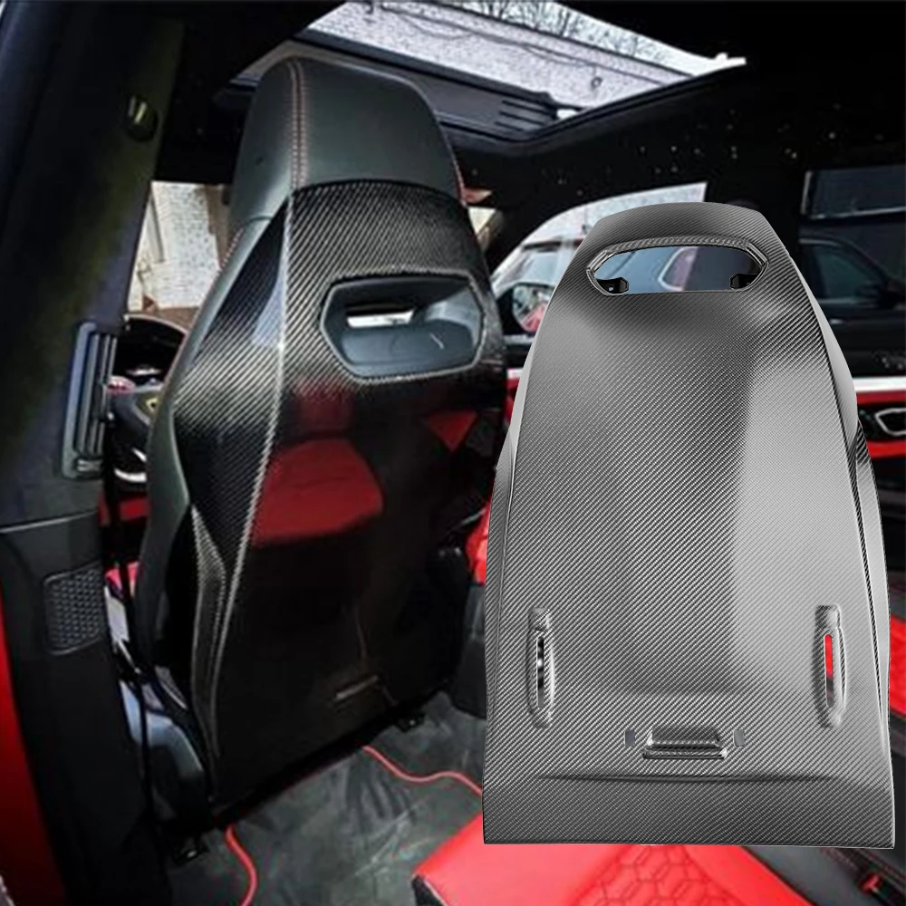 Auto Seats Dry Carbon Fiber Replacement Matte Carbon Seat Back Cover For Lamborghini URUS Racing Seat Back Interiors 2018up