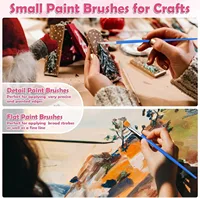 20-200Pcs Painting Brushes Set Art Round Flat Nylon Hair Paint Brush for Oil Acrylic Watercolor Kids/Artists/Beginners/Students 5