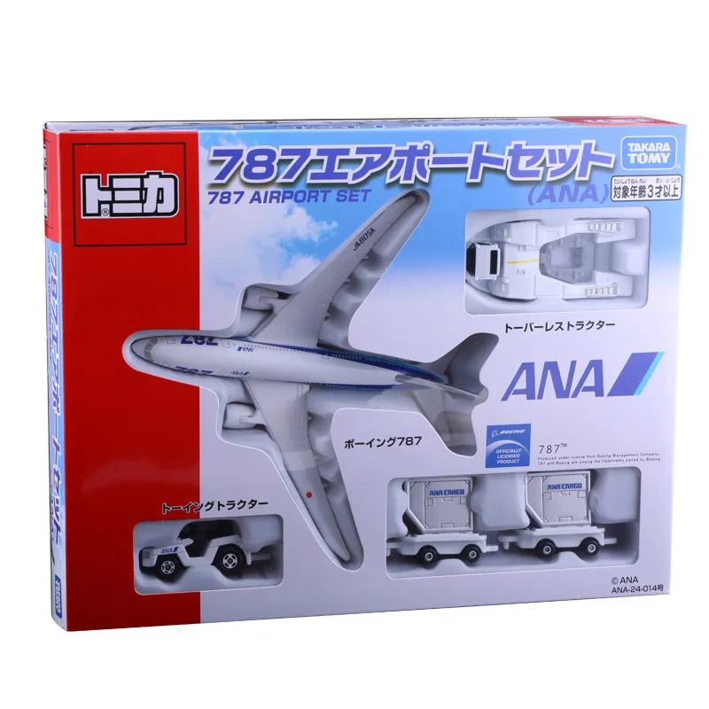 TAKARA TOMY Tomica Boeing 787 Airport Set Luggage Trailer Model ANA/JAL Alloy Toys Motor Vehicle Diecast Metal Model Kids Gifts